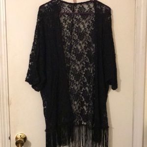 Black lace shawl